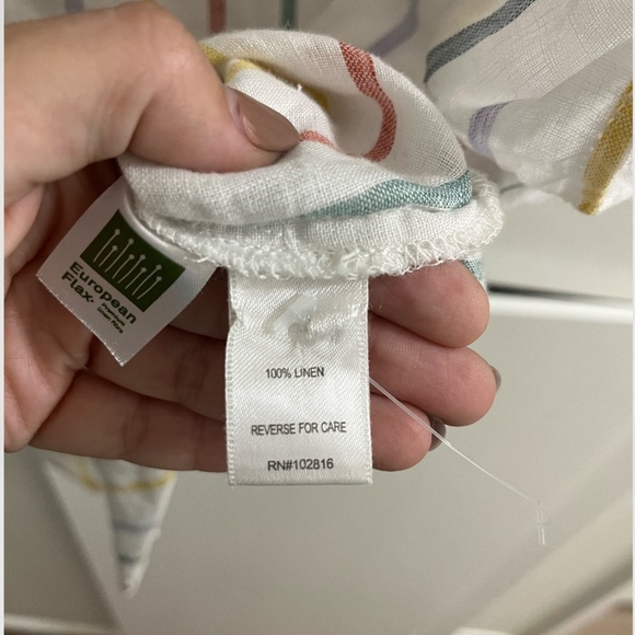 Garnet Hill- Colorful Striped Linen Button Up front Shirt - Picture 8 of 8